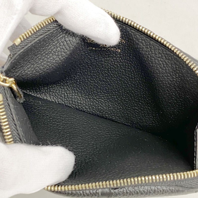 【6fa1896-k】ルイヴィトン コインケース モノグラム・アンプラント ポルトカルトレクトヴェルソ M28798 ノワール【中古】レディース