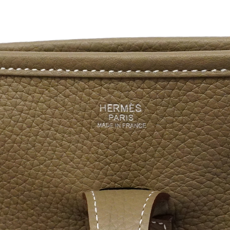 【6fa1898】エルメス ショルダーバッグ エヴリン3PM トリヨンクレマンス エトゥープ シルバー金具 W刻印【中古】レディース