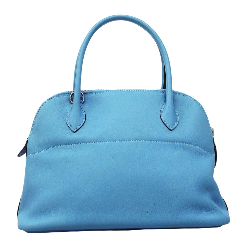 【6fa1899】エルメス ハンドバッグ ボリード27 スイフト セレスト シルバー金具 T刻印【中古】レディース