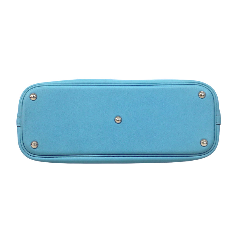 【6fa1899】エルメス ハンドバッグ ボリード27 スイフト セレスト シルバー金具 T刻印【中古】レディース