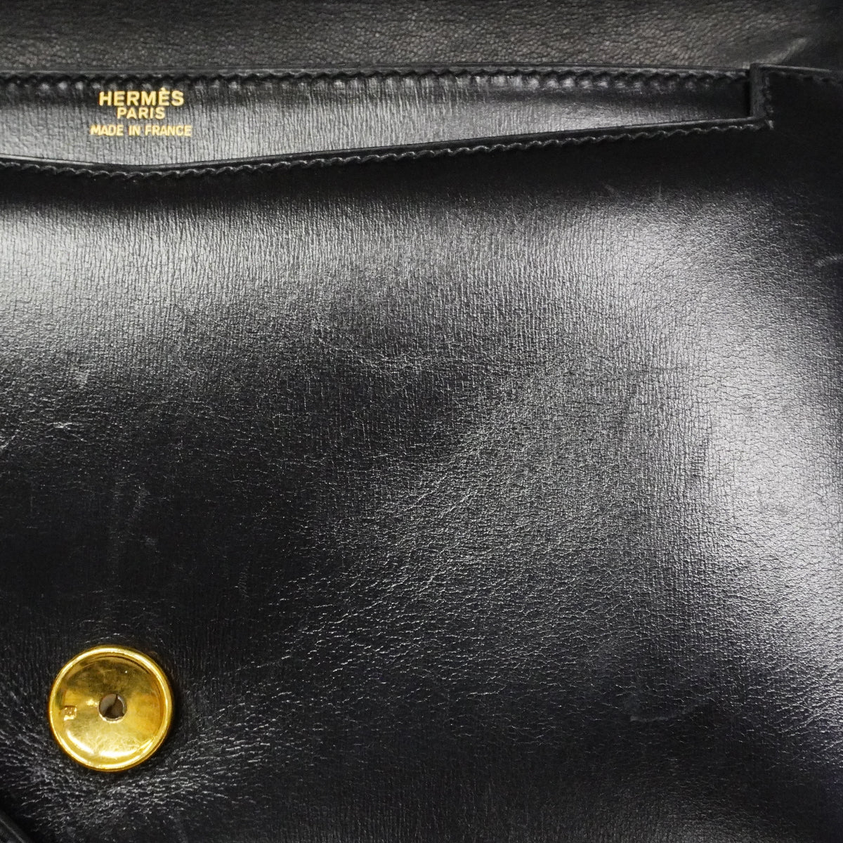 【6fa1901】エルメス ショルダーバッグ リディ ボックスカーフ ブラック ゴールド金具 ○O刻印【中古】