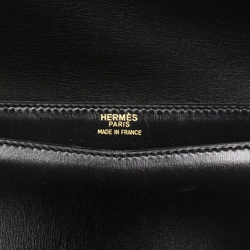【6fa1901】エルメス ショルダーバッグ リディ ボックスカーフ ブラック ゴールド金具 ○O刻印【中古】