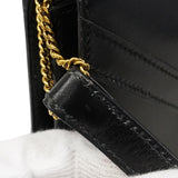 【6fa1901】エルメス ショルダーバッグ リディ ボックスカーフ ブラック ゴールド金具 ○O刻印【中古】