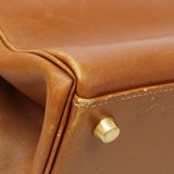 【6fa1902】エルメス ハンドバッグ ケリー32 ボックスカーフ シガール ゴールド金具 □F刻印【中古】レディース