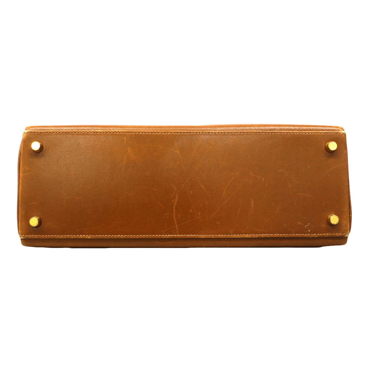 【6fa1902】エルメス ハンドバッグ ケリー32 ボックスカーフ シガール ゴールド金具 □F刻印【中古】レディース