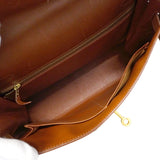 【6fa1902】エルメス ハンドバッグ ケリー32 ボックスカーフ シガール ゴールド金具 □F刻印【中古】レディース