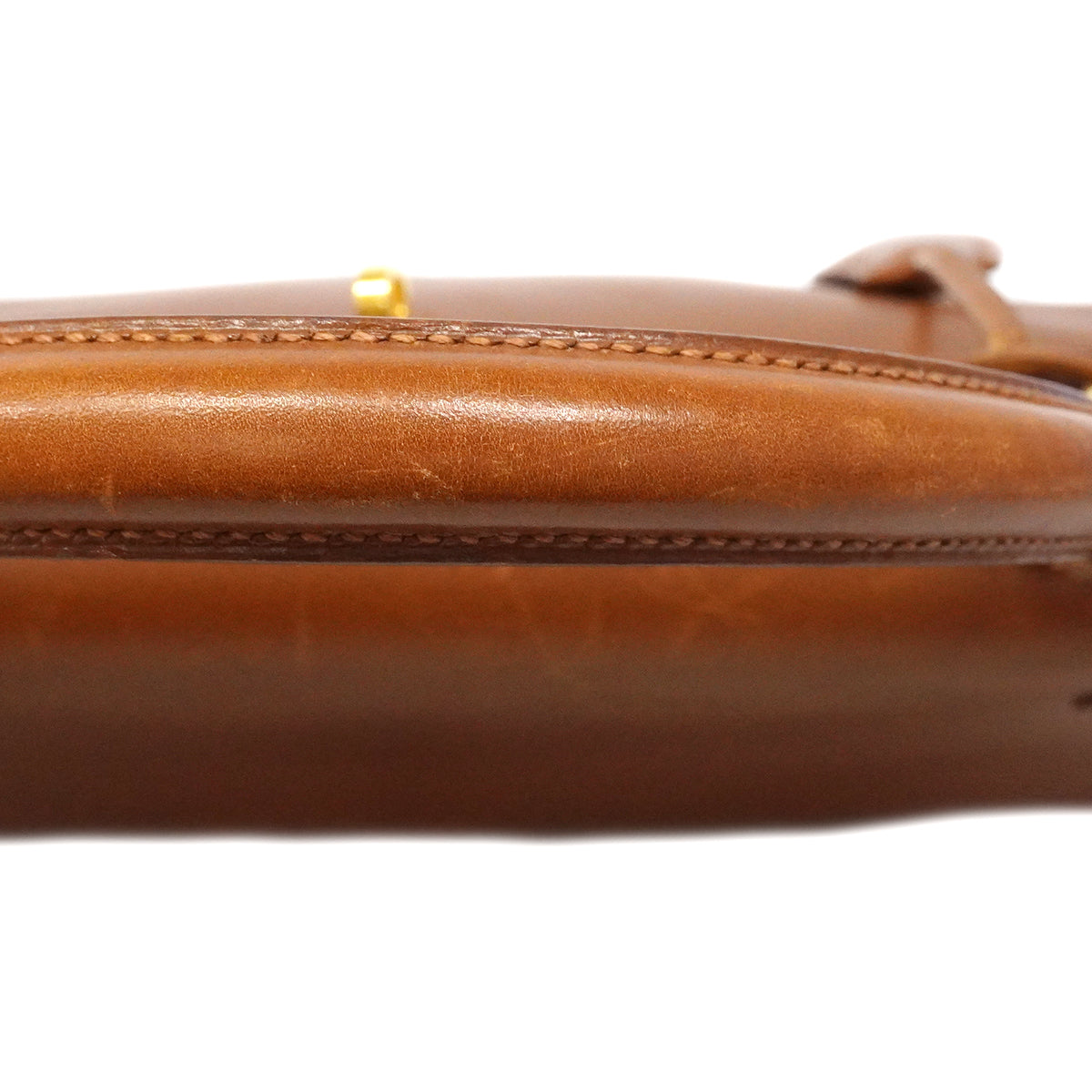 【6fa1902】エルメス ハンドバッグ ケリー32 ボックスカーフ シガール ゴールド金具 □F刻印【中古】レディース