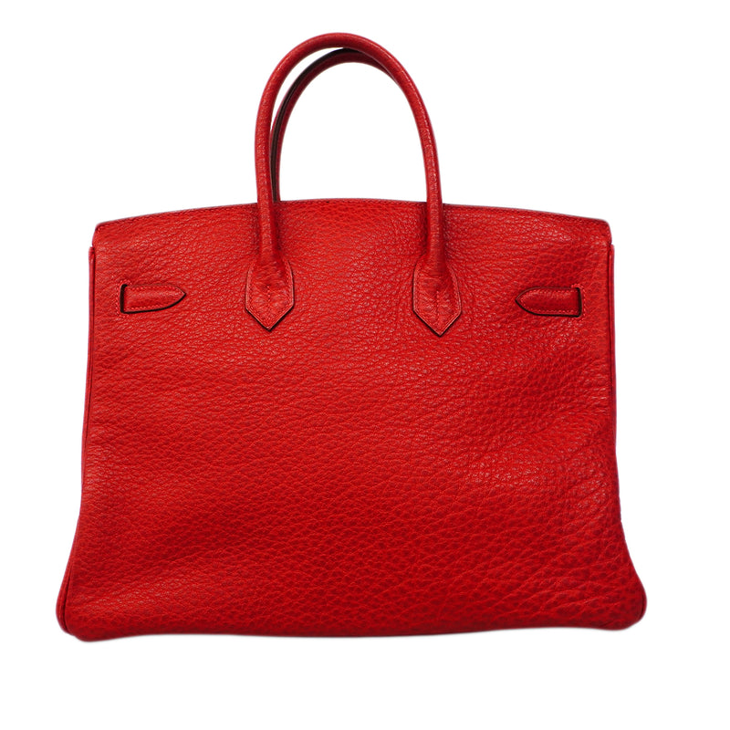 【6fa1903】エルメス ハンドバッグ バーキン35 ブッフルスキッパー ルージュヴィフ シルバー金具 □F刻印【中古】レディース