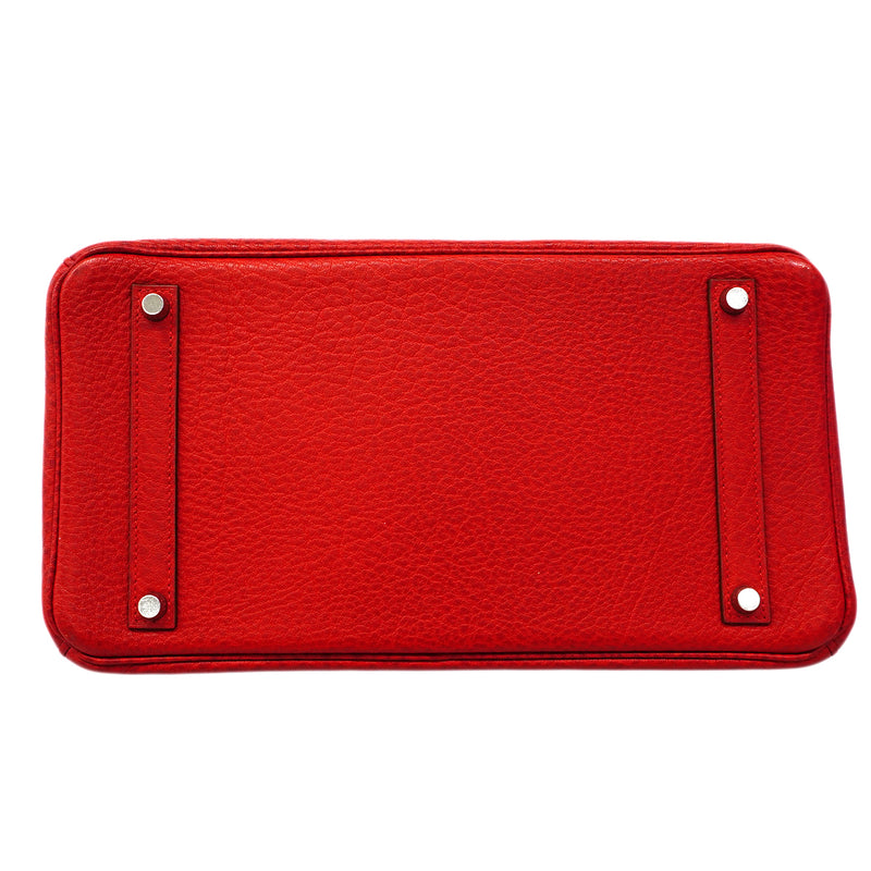 【6fa1903】エルメス ハンドバッグ バーキン35 ブッフルスキッパー ルージュヴィフ シルバー金具 □F刻印【中古】レディース