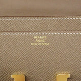 【6fa1905】エルメス ショルダーウォレット コンスタンストゥーゴー ヴォーエプソン エトゥープ ゴールド金具 K刻印【中古】レディース