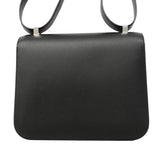 【6fa1906】エルメス ショルダーバッグ コンスタンス24 ヴォーエプソン ブラック シルバー金具 Z刻印【中古】レディース