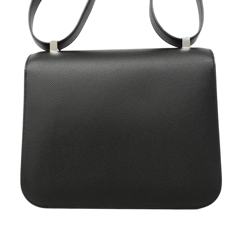 【6fa1906】エルメス ショルダーバッグ コンスタンス24 ヴォーエプソン ブラック シルバー金具 Z刻印【中古】レディース