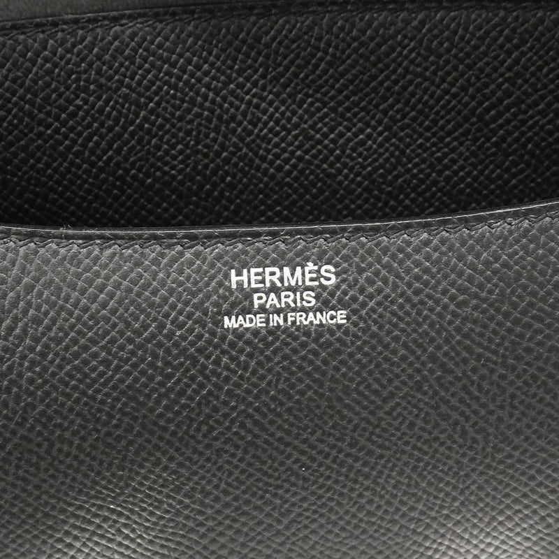 【6fa1906】エルメス ショルダーバッグ コンスタンス24 ヴォーエプソン ブラック シルバー金具 Z刻印【中古】レディース