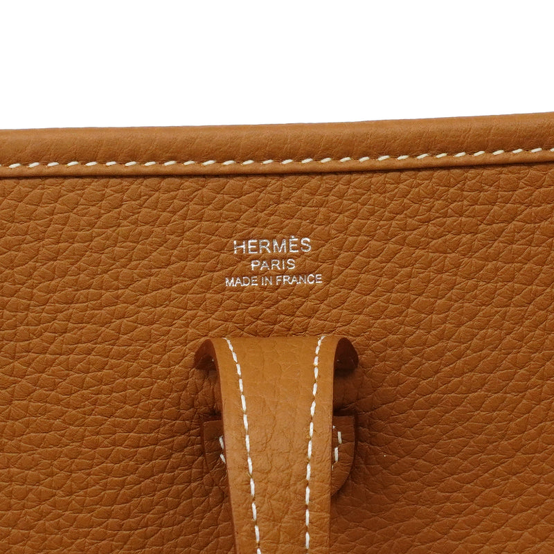 【6fa1907】エルメス ショルダーバッグ エヴリン23 トリヨンクレマンス ゴールド シルバー金具 G刻印【中古】レディース