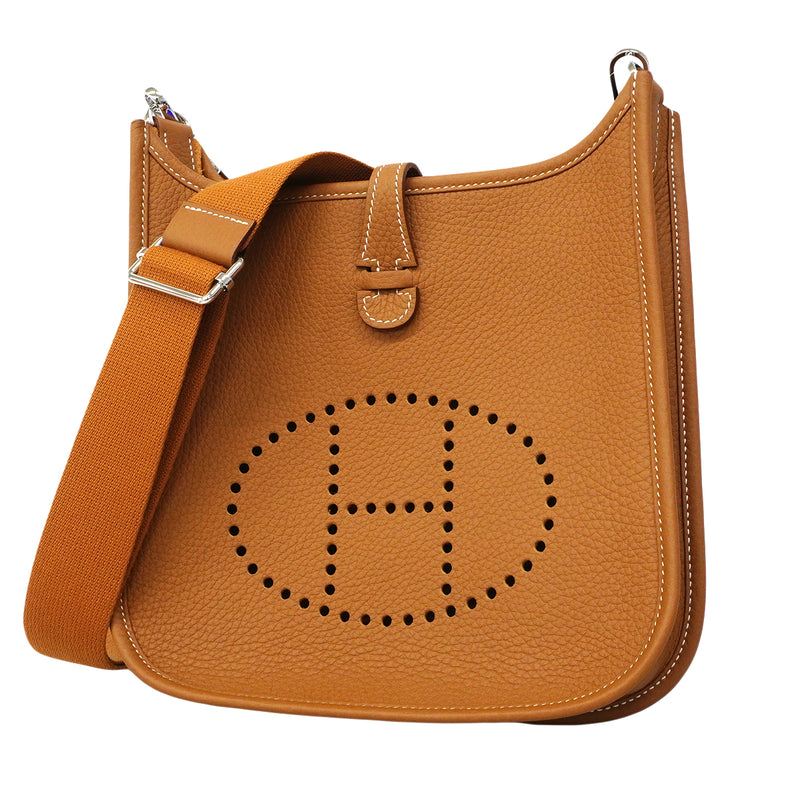 【6fa1907】エルメス ショルダーバッグ エヴリン23 トリヨンクレマンス ゴールド シルバー金具 G刻印【中古】レディース