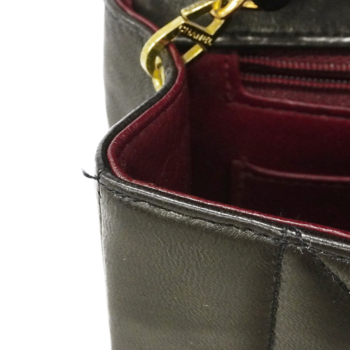 【6fa1910】シャネル ショルダーバッグ ダイアナ チェーンショルダー ラムスキン ブラック ゴールド金具【中古】レディース