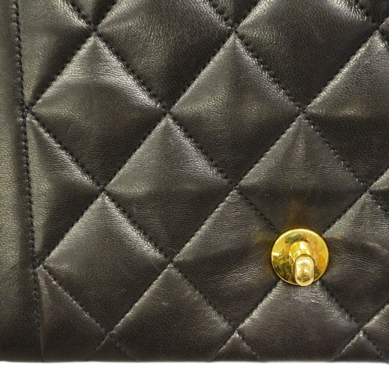 【6fa1910】シャネル ショルダーバッグ ダイアナ チェーンショルダー ラムスキン ブラック ゴールド金具【中古】レディース