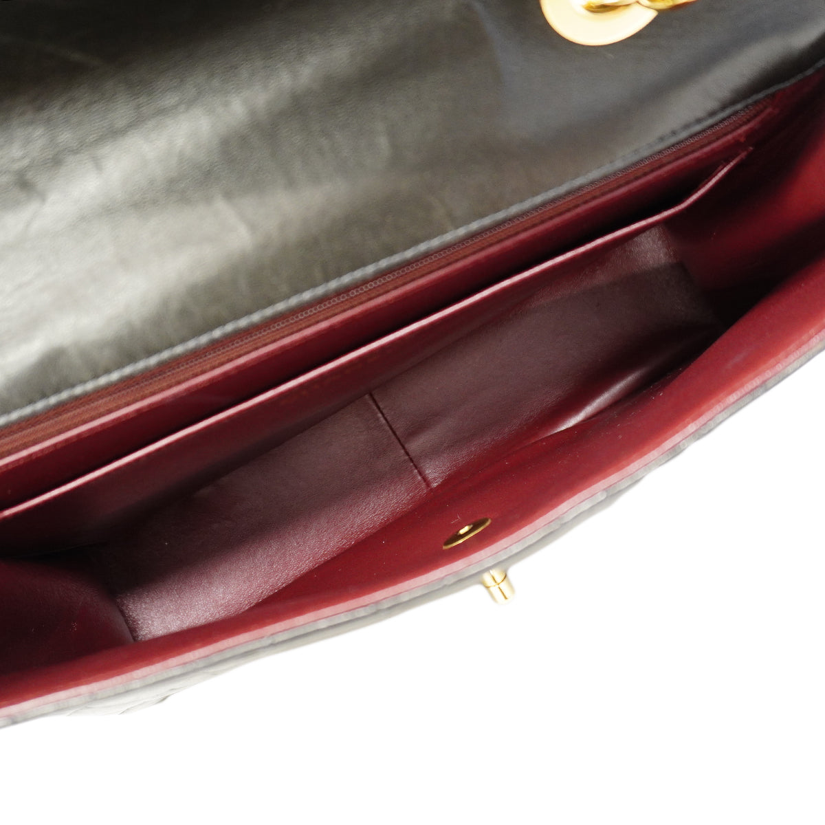 【6fa1911】シャネル ショルダーバッグ デカマトラッセ Wチェーン ラムスキン ブラック ゴールド金具【中古】レディース