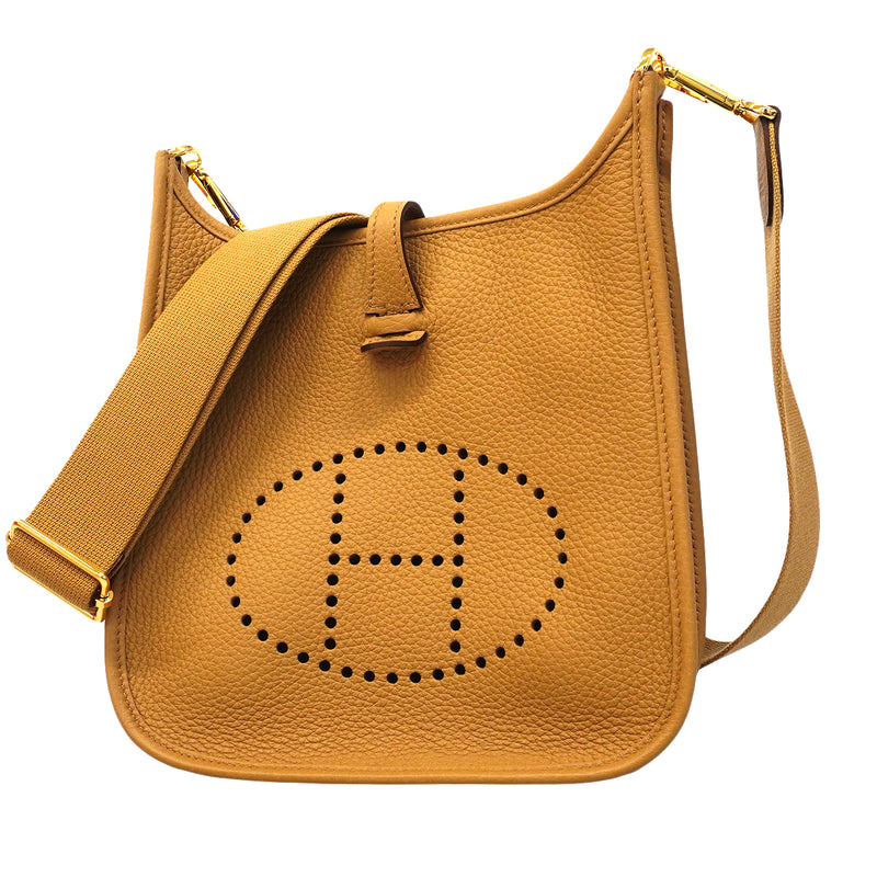 【6fa1913】エルメス ショルダーバッグ エヴリン23 トリヨンクレマンス ビスキュイ ゴールド金具 K刻印【中古】レディース