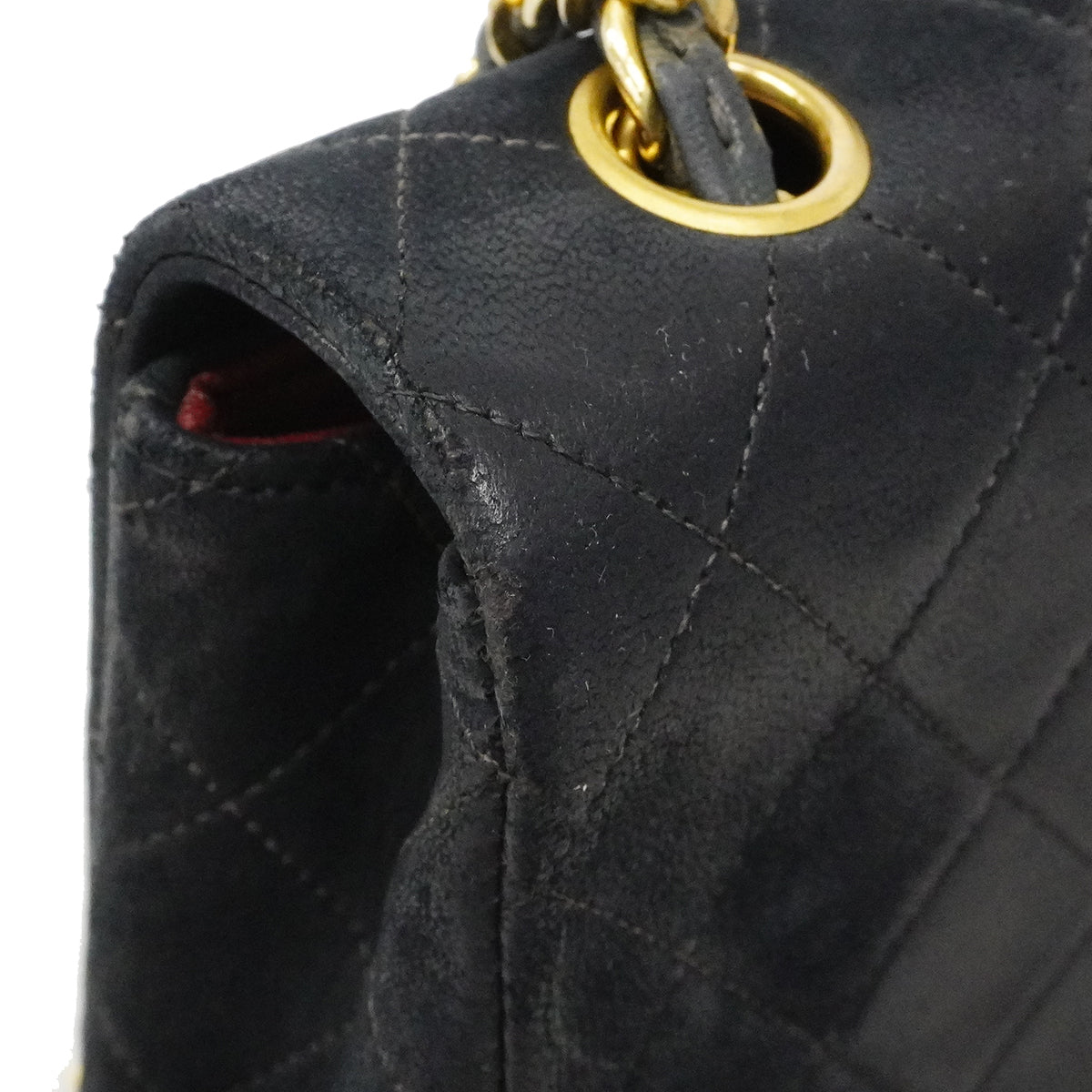 【6fa1916】シャネル ショルダーバッグ マトラッセ チェーンショルダー ラムスキン ブラック ゴールド金具【中古】レディース