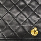 【6fa1916】シャネル ショルダーバッグ マトラッセ チェーンショルダー ラムスキン ブラック ゴールド金具【中古】レディース