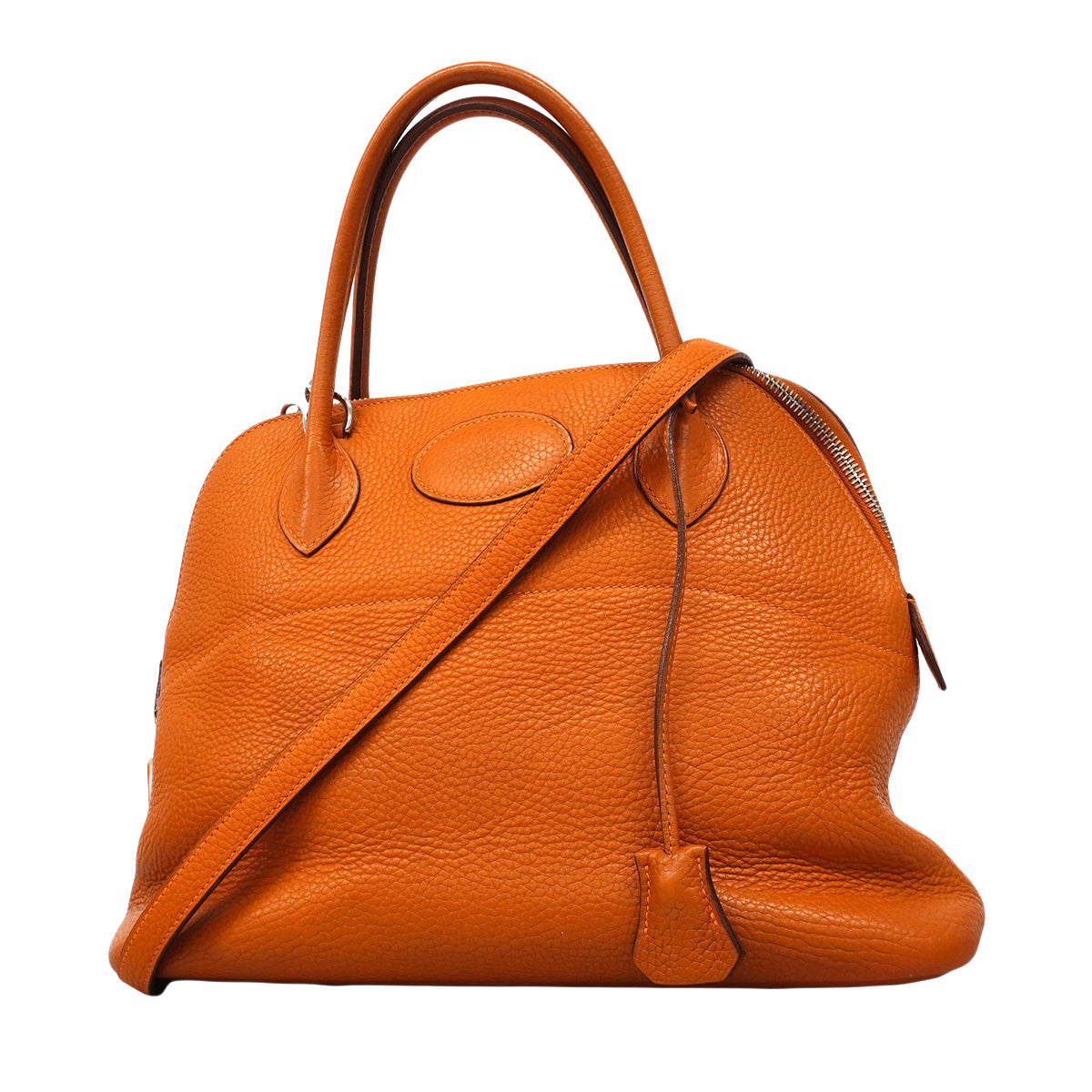 【6fa1917】エルメス ハンドバッグ ボリード31 トリヨンクレマンス オレンジ シルバー金具 □J刻印【中古】レディース