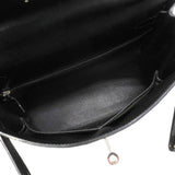 【6fa1918】エルメス ハンドバッグ ケリー28 ボックスカーフ ブラック シルバー金具 □G刻印【中古】レディース