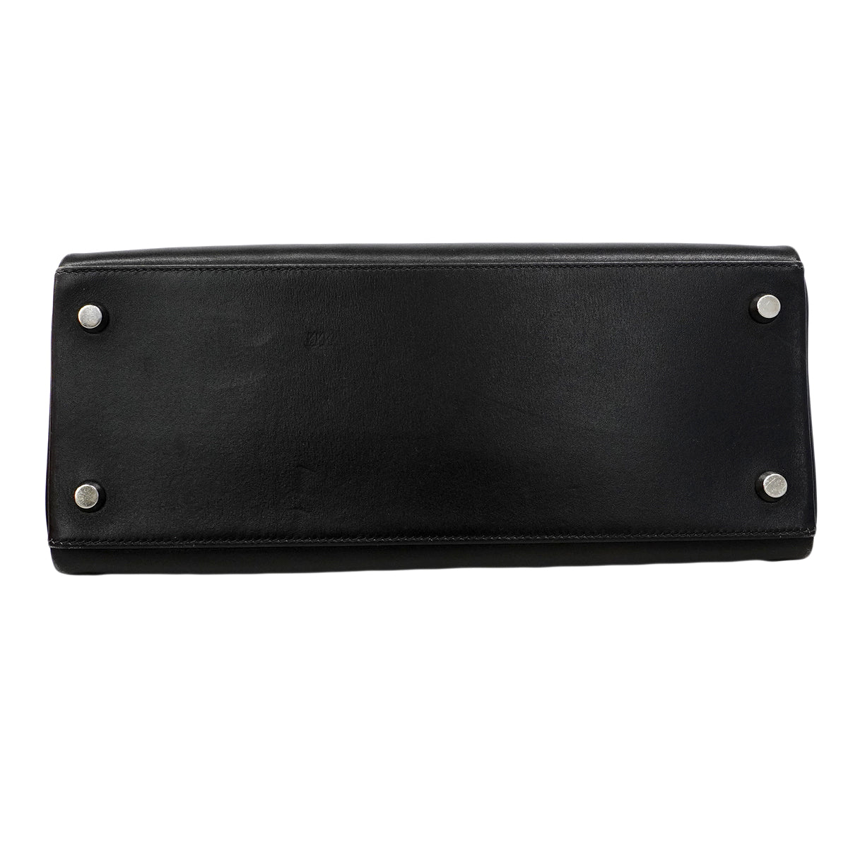 【6fa1918】エルメス ハンドバッグ ケリー28 ボックスカーフ ブラック シルバー金具 □G刻印【中古】レディース