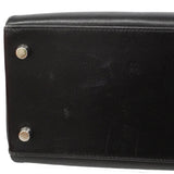 【6fa1918】エルメス ハンドバッグ ケリー28 ボックスカーフ ブラック シルバー金具 □G刻印【中古】レディース