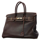 【6fa1919】エルメス ハンドバッグ バーキン35 ブッフル エベーヌ シルバー金具 □G刻印【中古】レディース