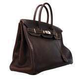 【6fa1919】エルメス ハンドバッグ バーキン35 ブッフル エベーヌ シルバー金具 □G刻印【中古】レディース