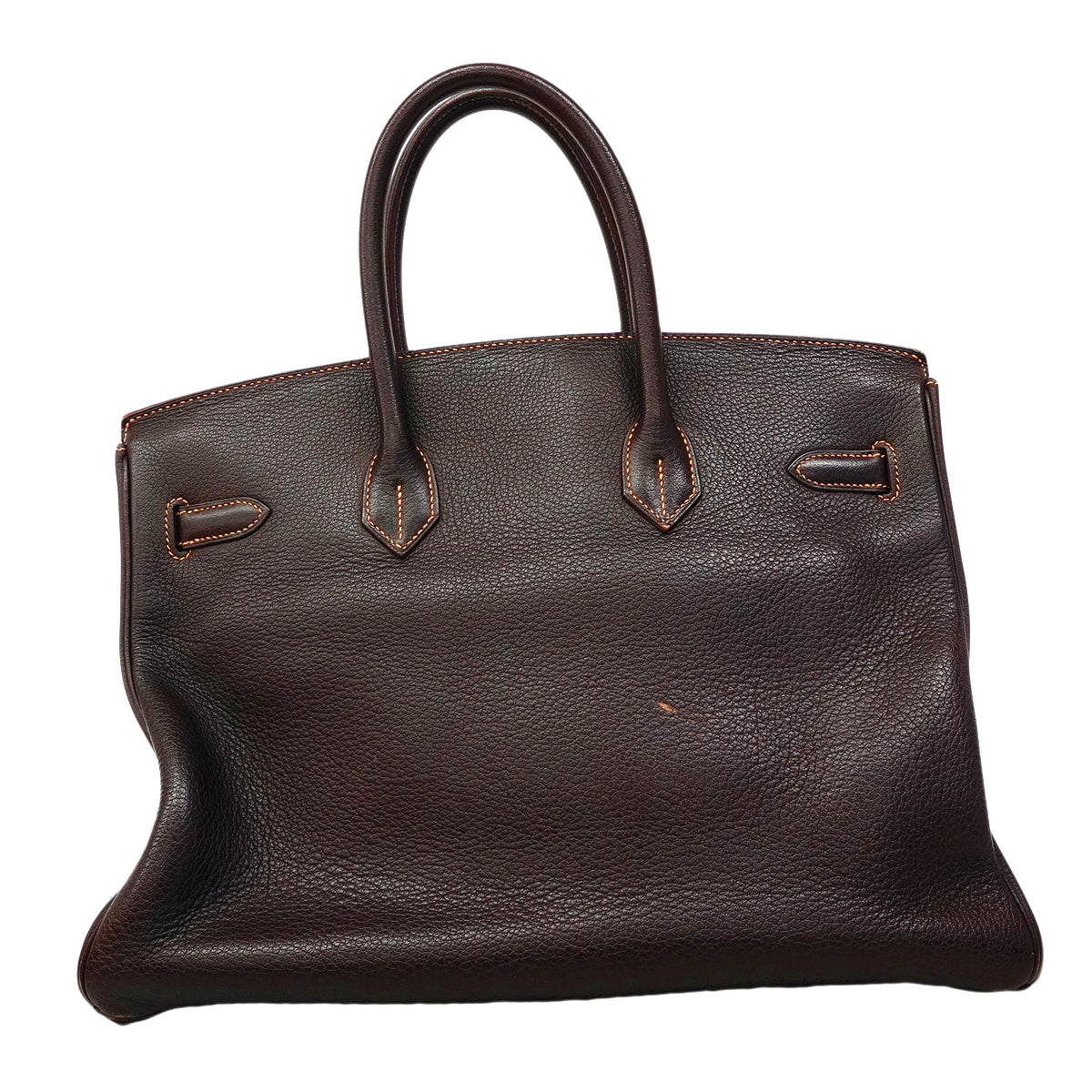 【6fa1919】エルメス ハンドバッグ バーキン35 ブッフル エベーヌ シルバー金具 □G刻印【中古】レディース