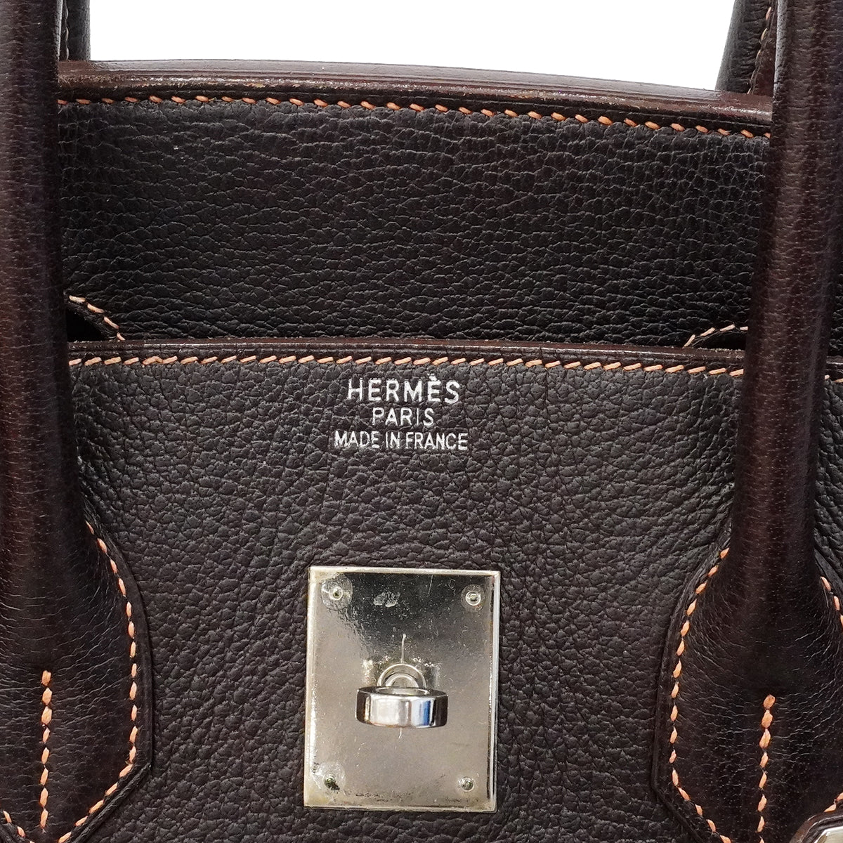 【6fa1919】エルメス ハンドバッグ バーキン35 ブッフル エベーヌ シルバー金具 □G刻印【中古】レディース