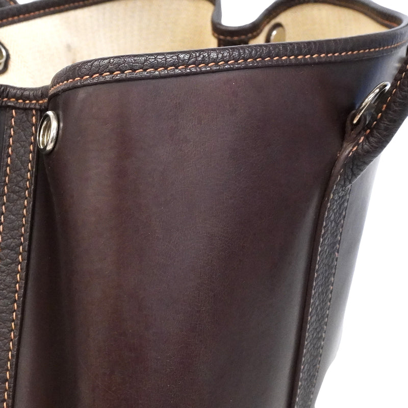 【6fa1920】エルメス ハンドバッグ ガーデンパーティTPM アマゾニア ブラウン シルバー金具 □H刻印 2wayバッグ【中古】レディース