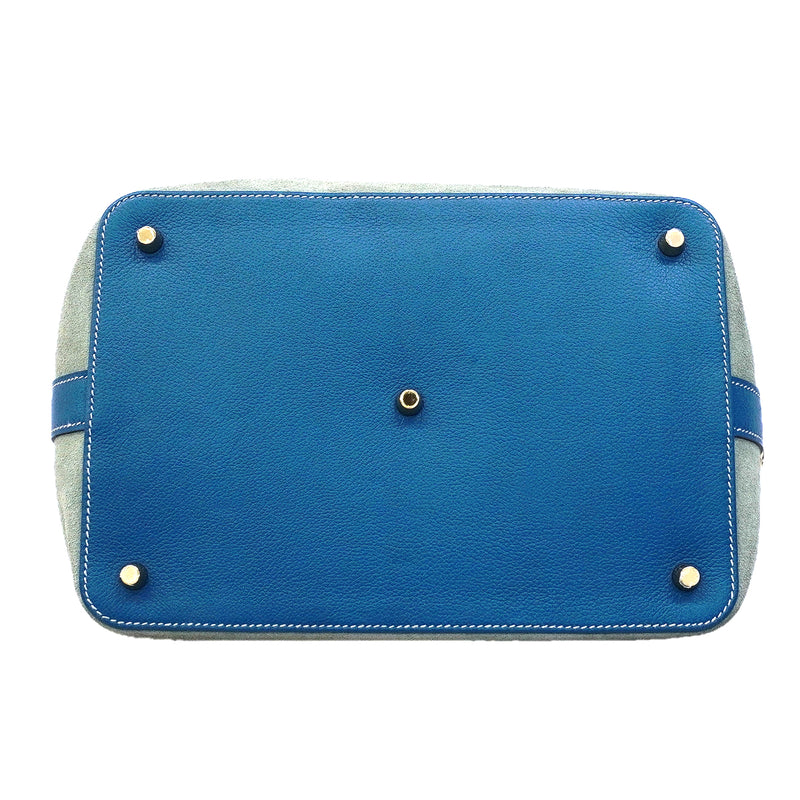 【6fa1921】エルメス ハンドバッグ ツールボックス26 エバーカラー ブルータラサ ゴールド金具 T刻印 2wayバッグ【中古】レディース