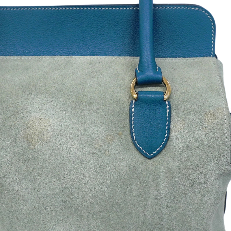【6fa1921】エルメス ハンドバッグ ツールボックス26 エバーカラー ブルータラサ ゴールド金具 T刻印 2wayバッグ【中古】レディース
