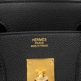 【6fa1924-g】エルメス ハンドバッグ バーキン30 トゴ ブラック ゴールド金具 G刻印【中古】レディース