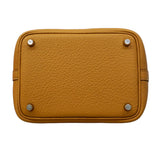 【6fa1925】エルメス ハンドバッグ ピコタンロックPM トリヨンクレマンス タバックキャメル シルバー金具 K刻印【中古】レディース