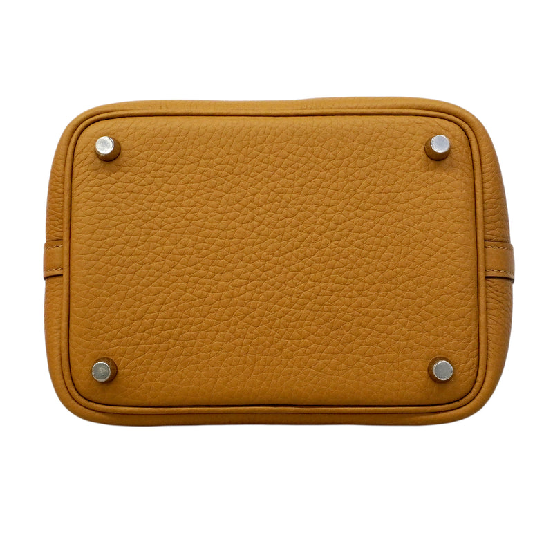 【6fa1925】エルメス ハンドバッグ ピコタンロックPM トリヨンクレマンス タバックキャメル シルバー金具 K刻印【中古】レディース