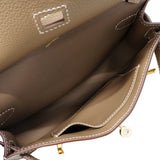 【6fa1926】エルメス ショルダーバッグ ジプシエールミニ エバーカラー エトゥープ ゴールド金具 W刻印【中古】レディース