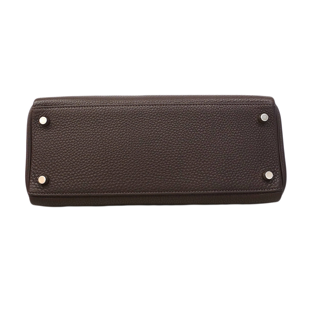 【6fa1927】エルメス ハンドバッグ ケリー28 トゴ ハバナ シルバー金具 □H刻印【中古】レディース