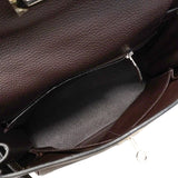 【6fa1927】エルメス ハンドバッグ ケリー28 トゴ ハバナ シルバー金具 □H刻印【中古】レディース
