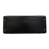 【6fa1928】エルメス ハンドバッグ ケリー28 ボックスカーフ ブラック ゴールド金具 〇U刻印 2wayバッグ【中古】レディース