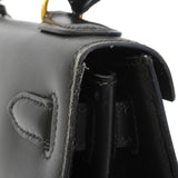 【6fa1928】エルメス ハンドバッグ ケリー28 ボックスカーフ ブラック ゴールド金具 〇U刻印 2wayバッグ【中古】レディース