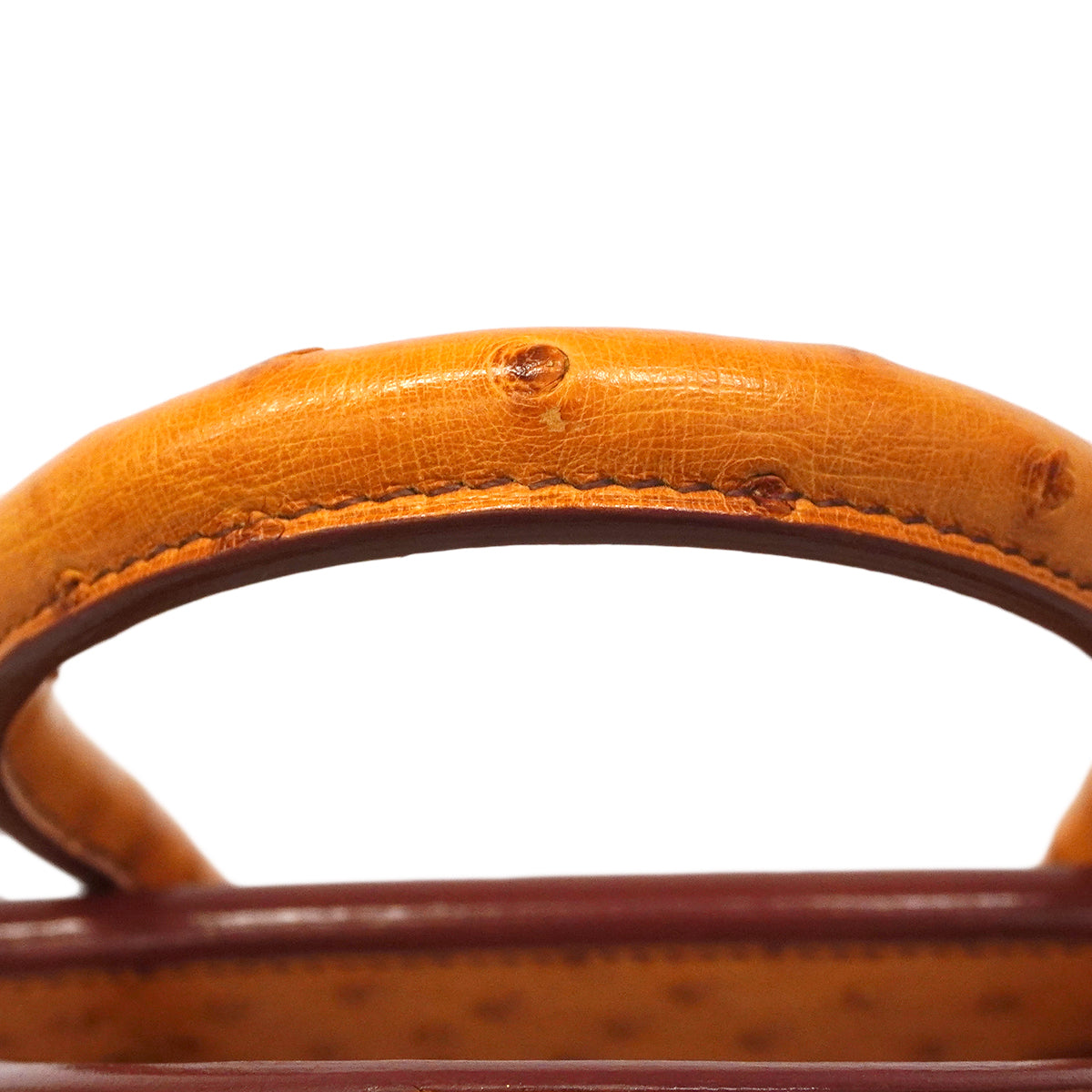 【6fa1929】エルメス ハンドバッグ バーキン35 オーストリッチ チェスナッツ ゴールド金具 □D刻印【中古】レディース