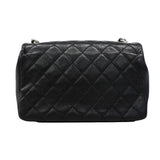 【6fa1935】シャネル ショルダーバッグ マトラッセ チェーンショルダー レザー ブラック シルバー金具【中古】レディース