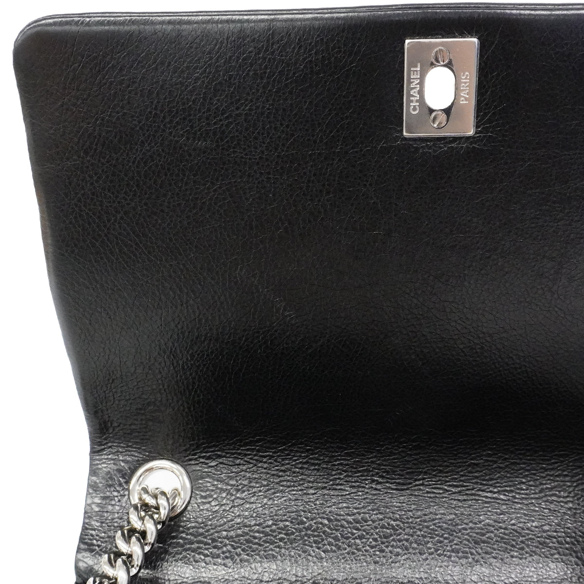【6fa1935】シャネル ショルダーバッグ マトラッセ チェーンショルダー レザー ブラック シルバー金具【中古】レディース