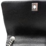 【6fa1935】シャネル ショルダーバッグ マトラッセ チェーンショルダー レザー ブラック シルバー金具【中古】レディース