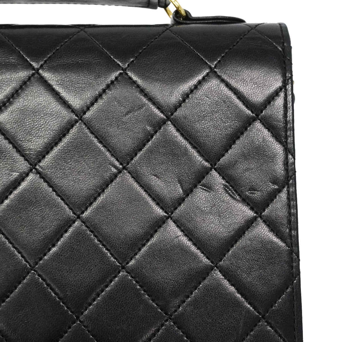 【6fa1945】シャネル ショルダーバッグ マトラッセ チェーンショルダー ラムスキン ブラック ゴールド金具【中古】レディース