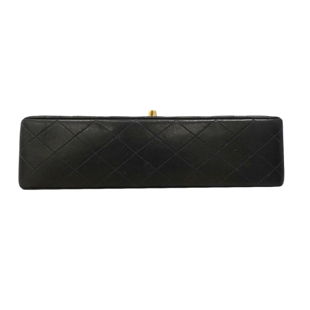 【6fa1946】シャネル ショルダーバッグ マトラッセ Wフラップ Wチェーン ラムスキン ブラック ゴールド金具【中古】レディース
